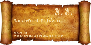 Marchfeld Milán névjegykártya